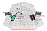 Men's Paisley Black Leather Motorcycle Vest with White Stitching