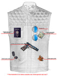 Men's Gold Rush Black Leather Vest - Yellow Stitching
