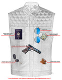 Men's Gold Rush Black Leather Vest - Yellow Stitching