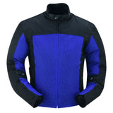 Cross Wind Micro Mesh Mens Motorcycle Jacket - Blue