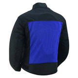 Cross Wind Micro Mesh Mens Motorcycle Jacket - Blue