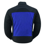 Cross Wind Micro Mesh Mens Motorcycle Jacket - Blue