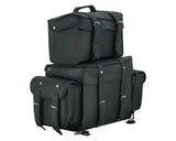 Leather Black PVC Large Four Piece Motorcycle Touring Tail Bag