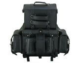 Leather Black PVC Large Four Piece Motorcycle Touring Tail Bag