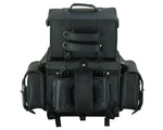 Leather Black PVC Large Four Piece Motorcycle Touring Tail Bag