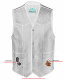 Men's Traditional Leather Motorcycle Vest - Black