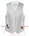 Men's Traditional Leather side lacing Vest - Black