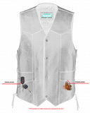 Men's Traditional Leather side lacing Vest - Black