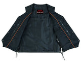 Men's Traditional Leather side lacing Vest - Black