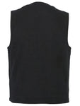 Men's Black Plain sides Denim Motorcycle Vest –  Heavy Snaps