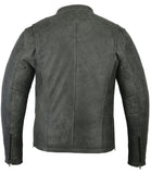 Men's Sporty Gray Leather Cruiser Jacket