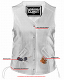 Clara Women's leather motorcycle vest