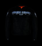 Men's Black Reflective Skulls Scooter Jacket