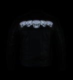 Men's Black Reflective Skulls Scooter Jacket