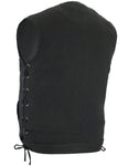 Men's Upgraded All-Black Denim Motorcycle Vest – Smart Access Pockets