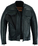 Men's Black Utility Style Motorcycle Jacket