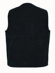 Men's Traditional Motorcycle Denim Vest with Plain Sides
