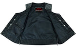 Women's Gray Vest with Grommet and Lacing Accents