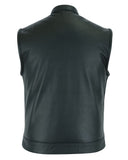 Blackhawk Scoop Collar Men's Motorcycle Vest - Smart Access Pocket & Hidden Zipper