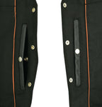 Men's Milled Single Back Panel Leather  Vest - Black