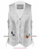 Hawk Men's Classic Black Leather Motorcycle Vest