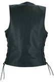 Ella Women's leather motorcycle vest -  Black