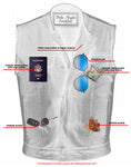 Men's AM  Black Cowhide Leather Motorcycle Vest