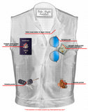 Men's AM  Black Cowhide Leather Motorcycle Vest