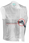 Men's AM  Black Cowhide Leather Motorcycle Vest