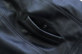 Men's AM  Black Cowhide Leather Motorcycle Vest