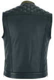 Whiskey Men's Motorcycle Leather Vest - Black