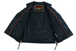 Ella Women's leather motorcycle vest -  Black