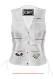 Ella Women's leather motorcycle vest -  Black
