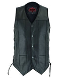 Men's Ten Pocket Utility Black Vest - TALL