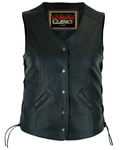Clara Women's leather motorcycle vest