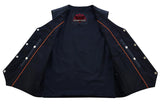 Men's Single Back Panel motorcycle vest