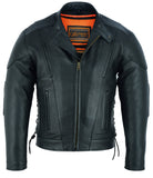 Men's Premium Vented Motorcycle Jacket – Side Laces