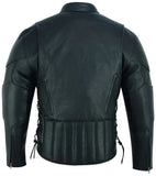 Men's Premium Vented Motorcycle Jacket – Side Laces