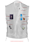 Men's Combat Black motorcycle Leather Vest - Gun Pockets & Side Laces