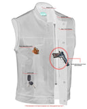 Blackhawk Scoop Collar Men's Motorcycle Vest - Smart Access Pocket & Hidden Zipper