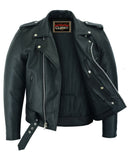 Super Arnold Men's Black Leather Jacket – Retro Design