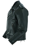 Classic Star Black Men's Leather Motorcycle Jacket – Adjustable Fit