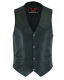 Men's Plain Side Economy Vest - Black
