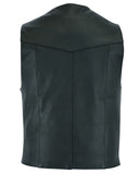 Men's Plain Side Economy Vest - Black