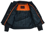 Men's Sporty Lightweight Black Leather Cross Over Jacket