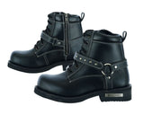 Women's Boots with Side Zipper and Single Strap
