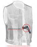 Men's Drop Zone Leather Motorcycle Vest – Black