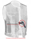 Men's Drop Zone Leather Motorcycle Vest – Black