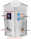 Men's Drop Zone Leather Motorcycle Vest – Black