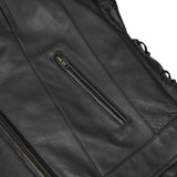 Men's Premium Vented Motorcycle Jacket – Side Laces